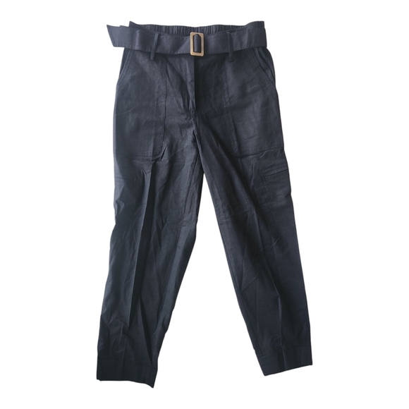 Rachel Zoe Black Belted Baggy Dress Pants 8 - Picture 1 of 7